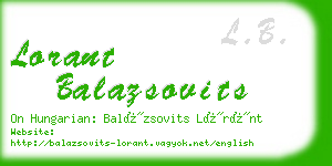 lorant balazsovits business card